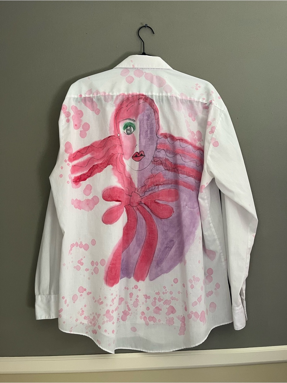 Monte Carlo Made in USA Hand-Painted Avant Garde Long Sleeve Button-Down Shirt